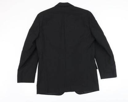 youngs Mens Black Cotton Tuxedo Suit Jacket Size 38 Regular