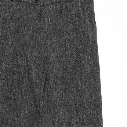 Lina Paris Womens Grey Geometric Viscose Trousers Size 36 in Regular Zip