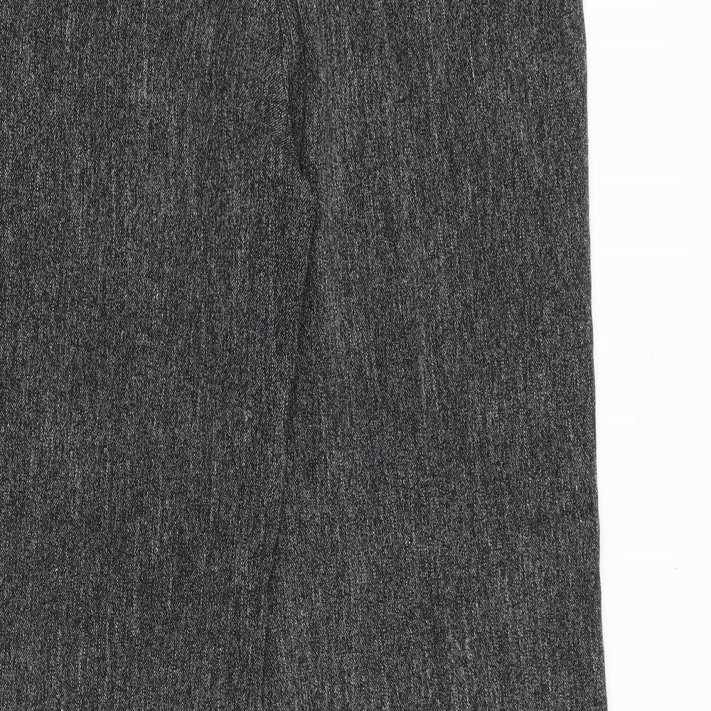 Lina Paris Womens Grey Geometric Viscose Trousers Size 36 in Regular Zip