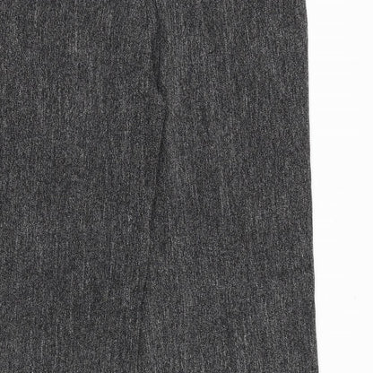 Lina Paris Womens Grey Geometric Viscose Trousers Size 36 in Regular Zip