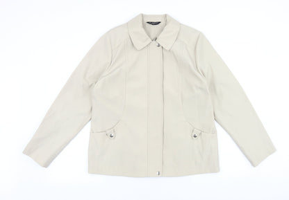 Classic Womens Beige Jacket Size S Zip