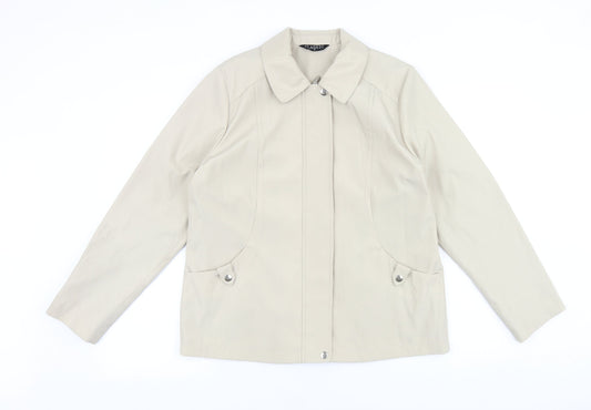 Classic Womens Beige Jacket Size S Zip