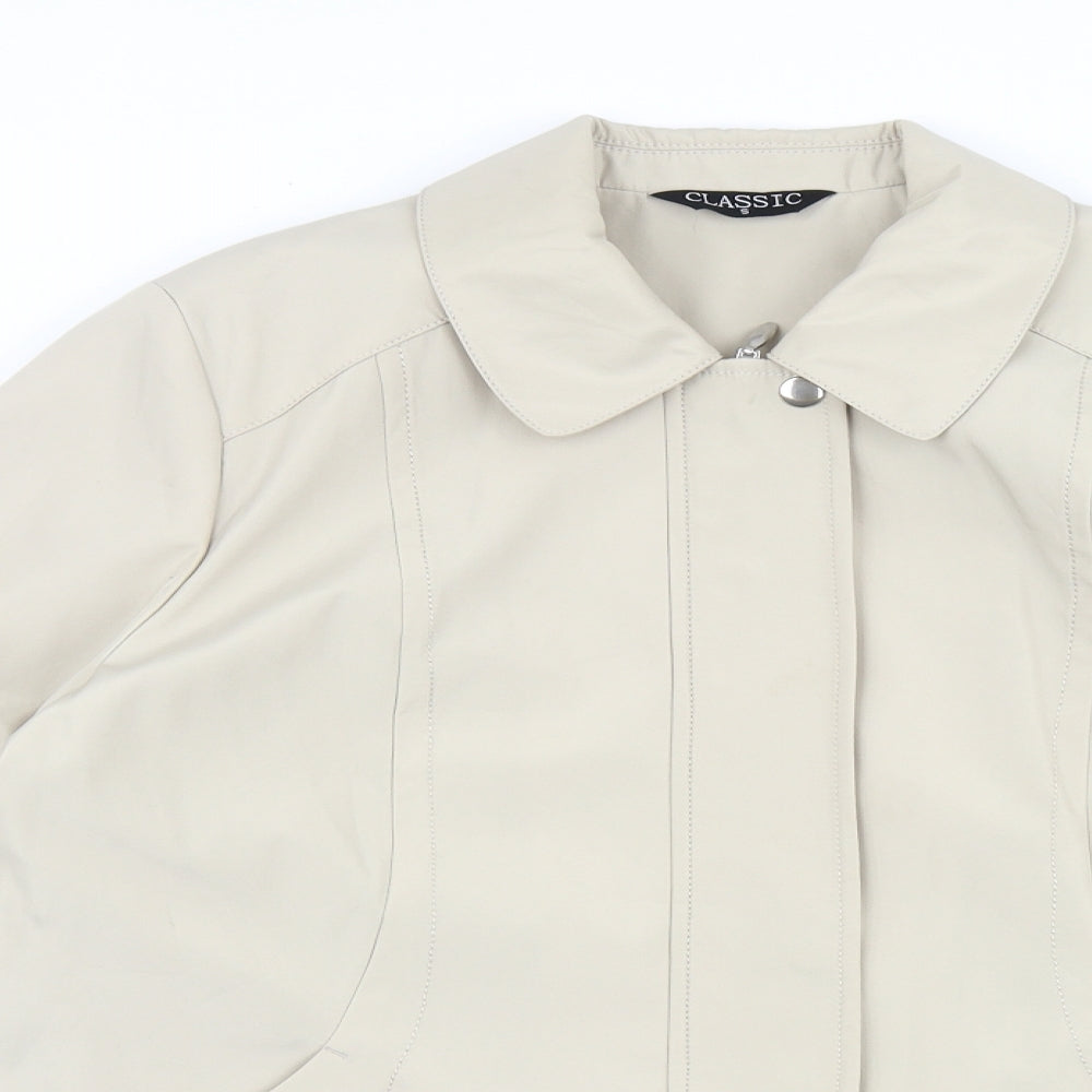 Classic Womens Beige Jacket Size S Zip