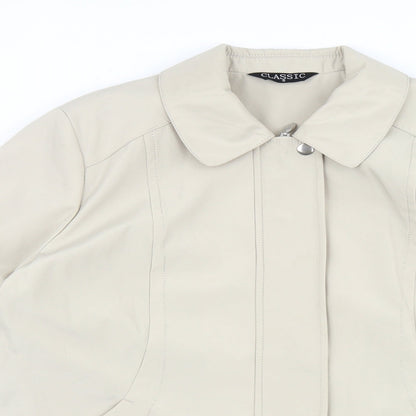 Classic Womens Beige Jacket Size S Zip