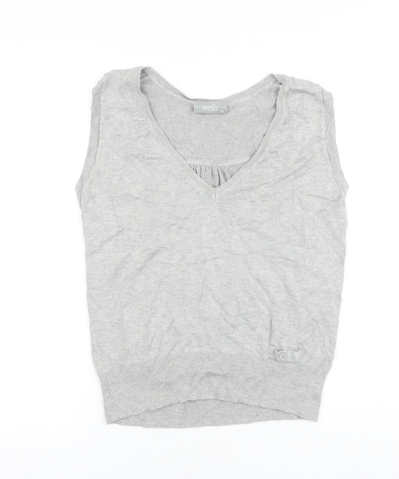 Womens UK Size 16 Wallis Grey Basic Tank
