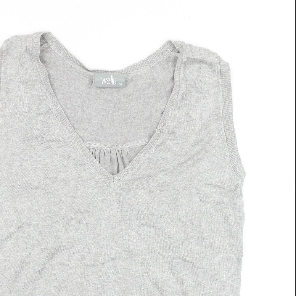 Womens UK Size 16 Wallis Grey Basic Tank