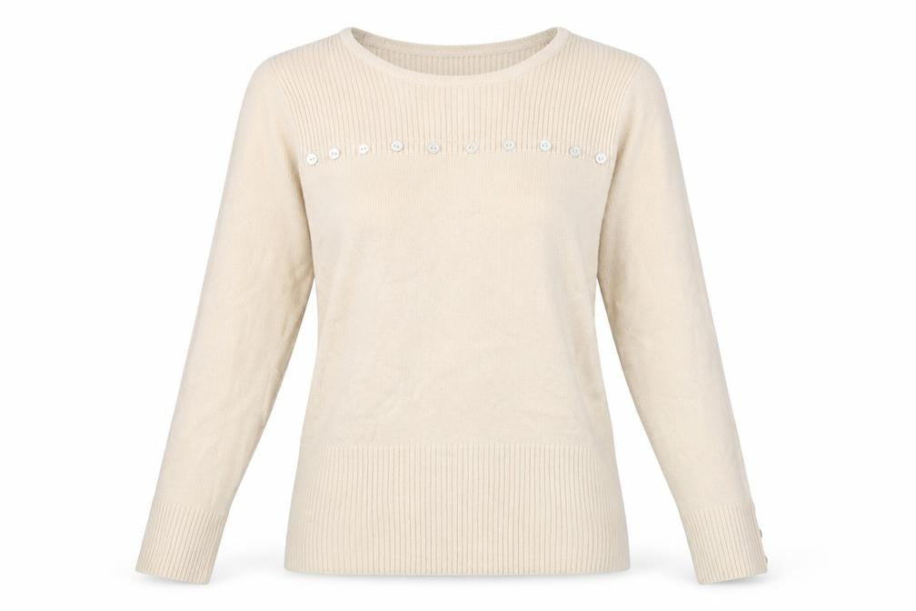Womens UK Size S Filati Beige Pullover Jumper