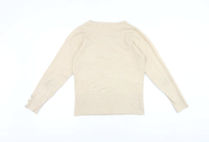 Womens UK Size S Filati Beige Pullover Jumper