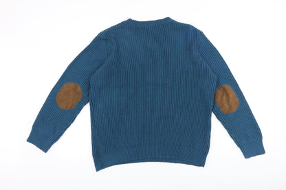 Blancheporte Womens Blue Scoop Neck Acrylic Pullover Jumper Size 18