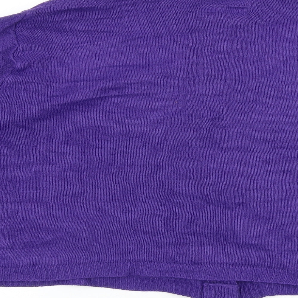 Clare Womens Purple Round Neck Acrylic Cardigan Jumper Size S