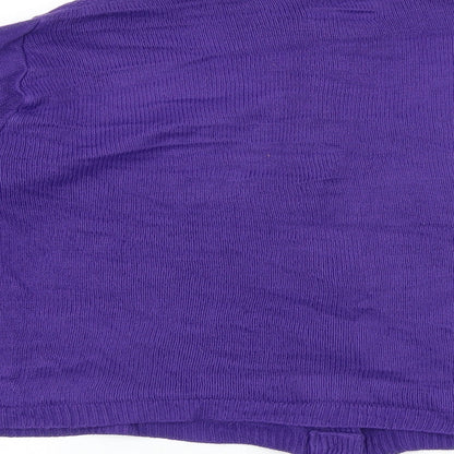 Clare Womens Purple Round Neck Acrylic Cardigan Jumper Size S