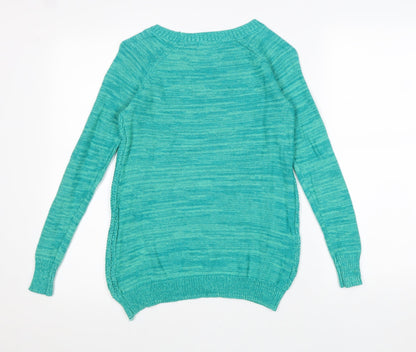 So Heritage Womens Green Round Neck Acrylic Pullover Jumper Size XS