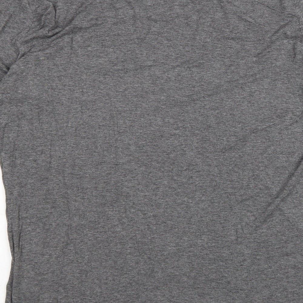 Creation L Womens Grey Cotton Basic T-Shirt Size 12 Scoop Neck - Stars