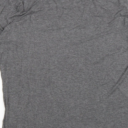 Creation L Womens Grey Cotton Basic T-Shirt Size 12 Scoop Neck - Stars
