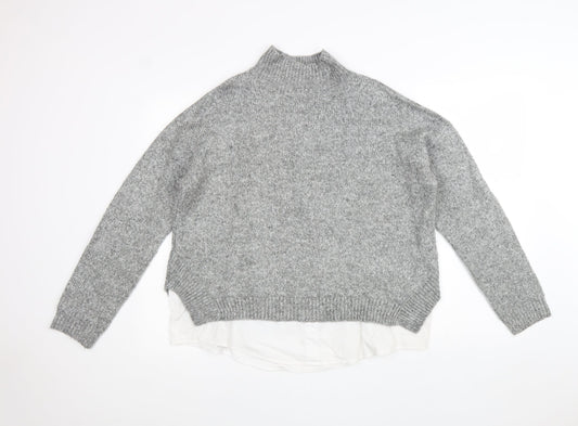 Womens UK Size L New Look Grey Pullover Jumper