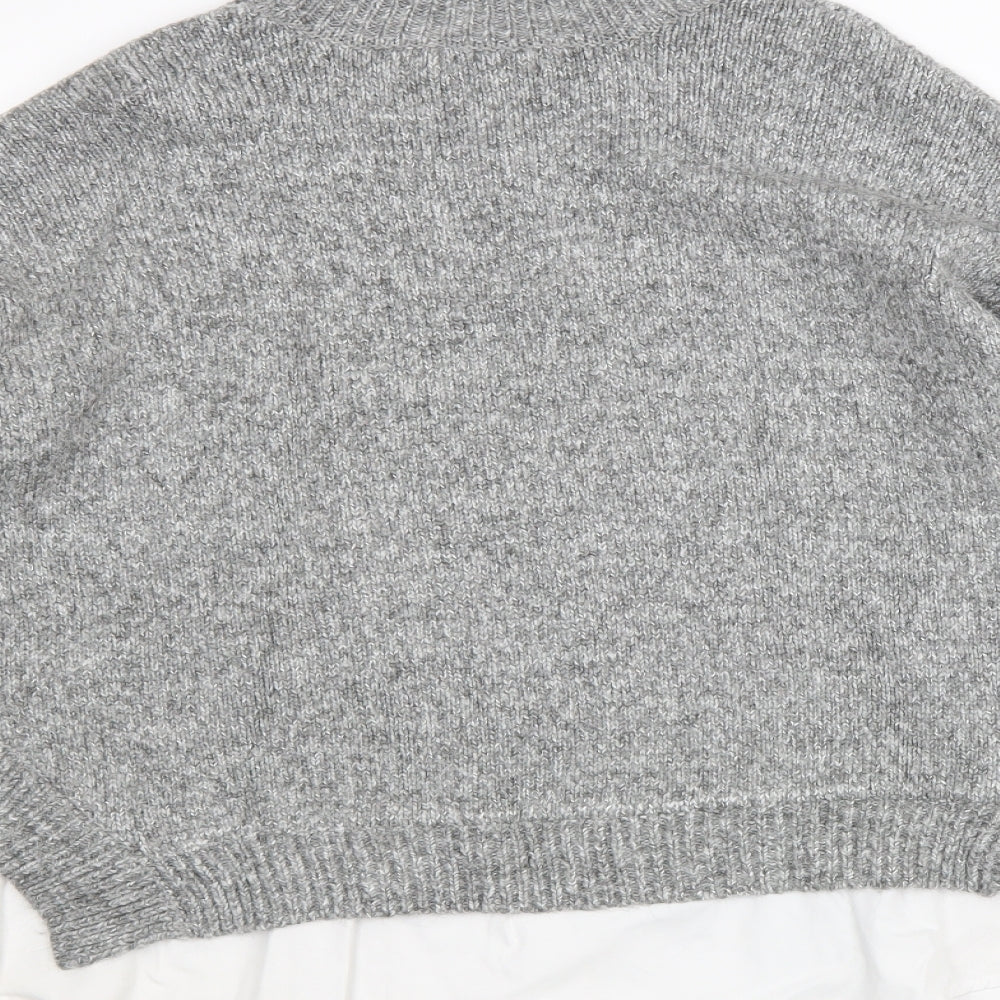 Womens UK Size L New Look Grey Pullover Jumper