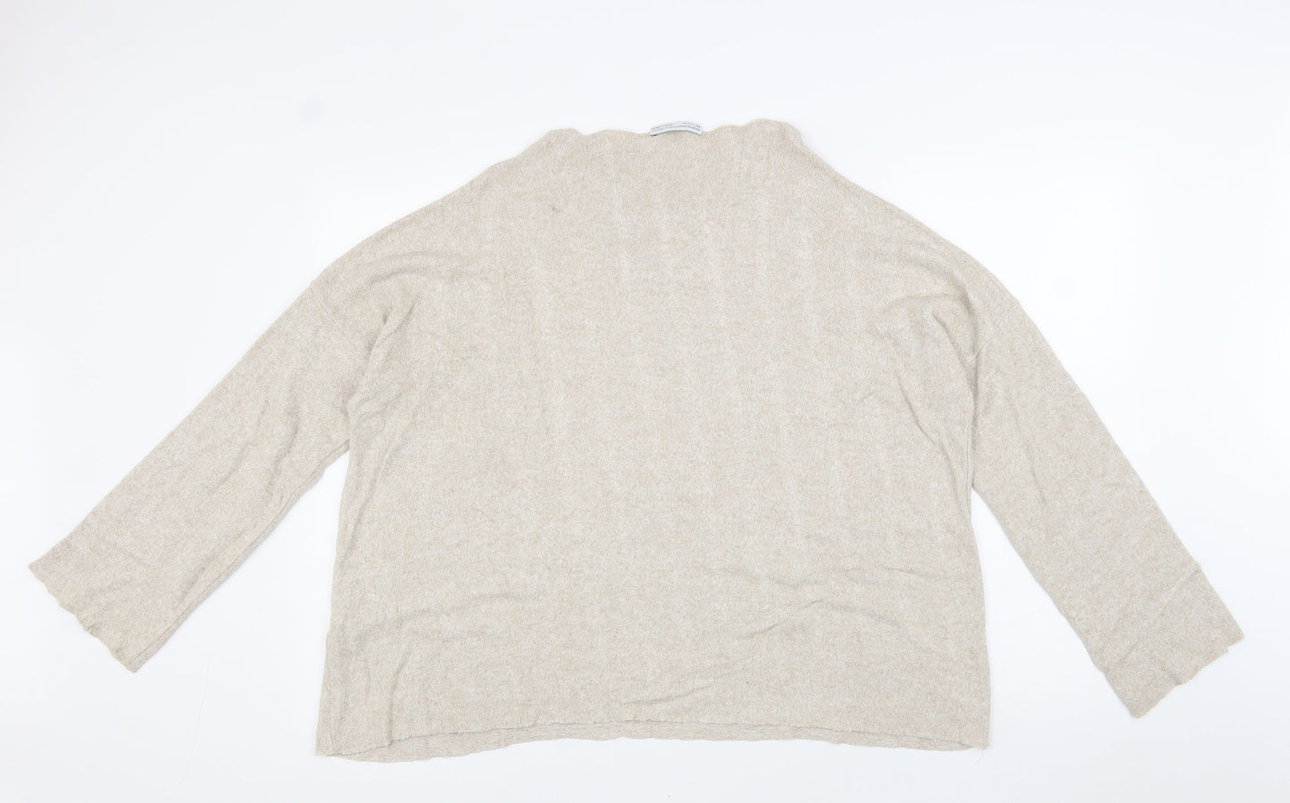 Womens UK Size L Zara Beige Pullover Jumper