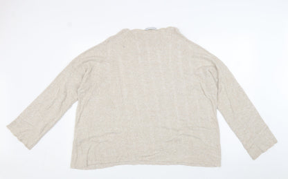 Womens UK Size L Zara Beige Pullover Jumper