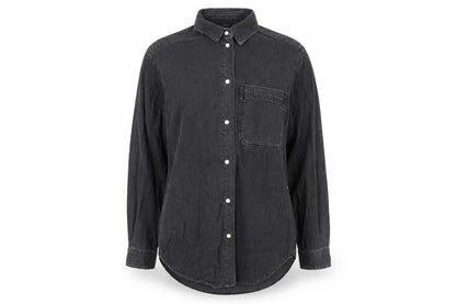 Womens UK Size 6 Topshop Grey Basic Button-Up
