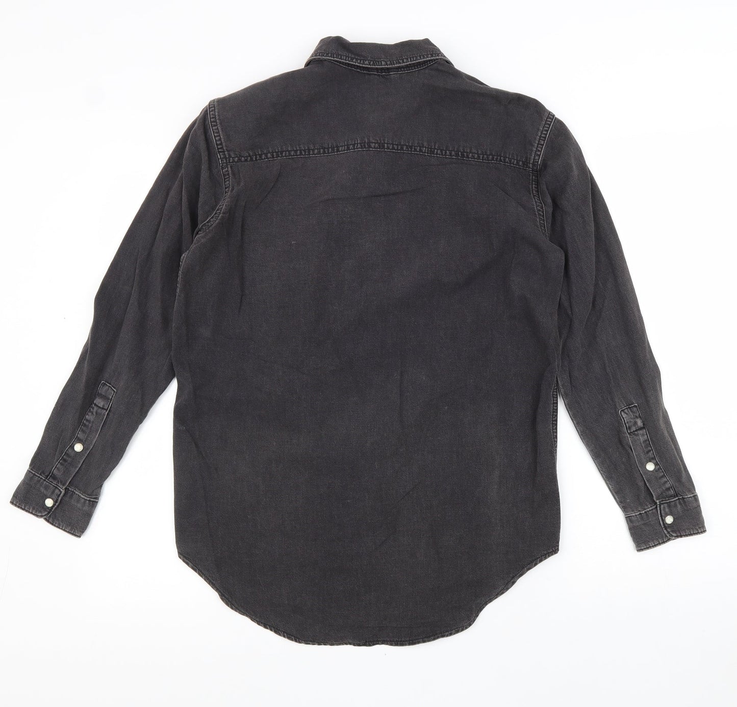 Womens UK Size 6 Topshop Grey Basic Button-Up