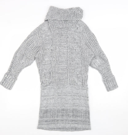 Womens UK Size 10 Lipsy Grey Tunic Jumper