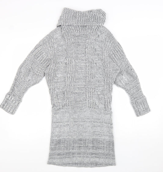 Womens UK Size 10 Lipsy Grey Tunic Jumper
