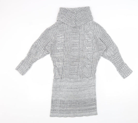 Womens UK Size 10 Lipsy Grey Tunic Jumper