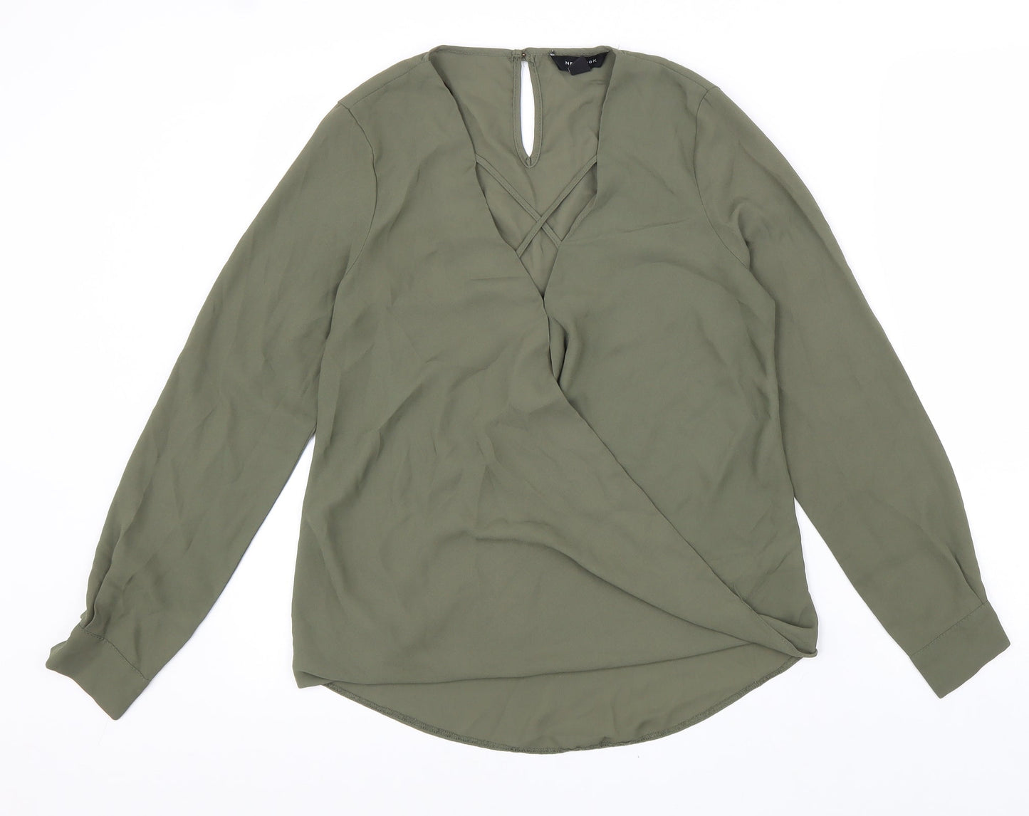 Womens UK Size 8 New Look Green Basic Blouse
