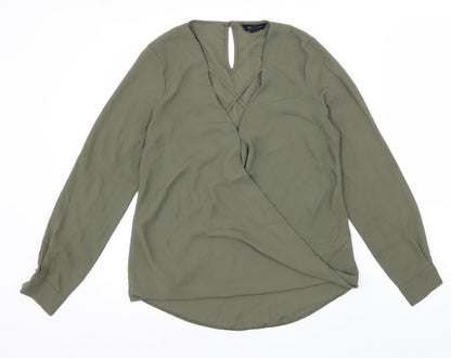 Womens UK Size 8 New Look Green Basic Blouse