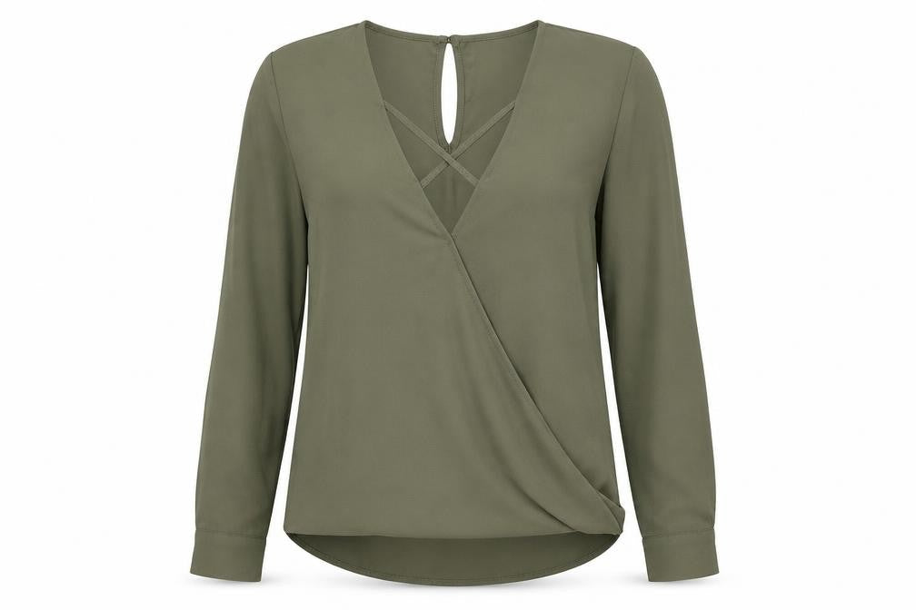 Womens UK Size 8 New Look Green Basic Blouse