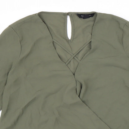 Womens UK Size 8 New Look Green Basic Blouse