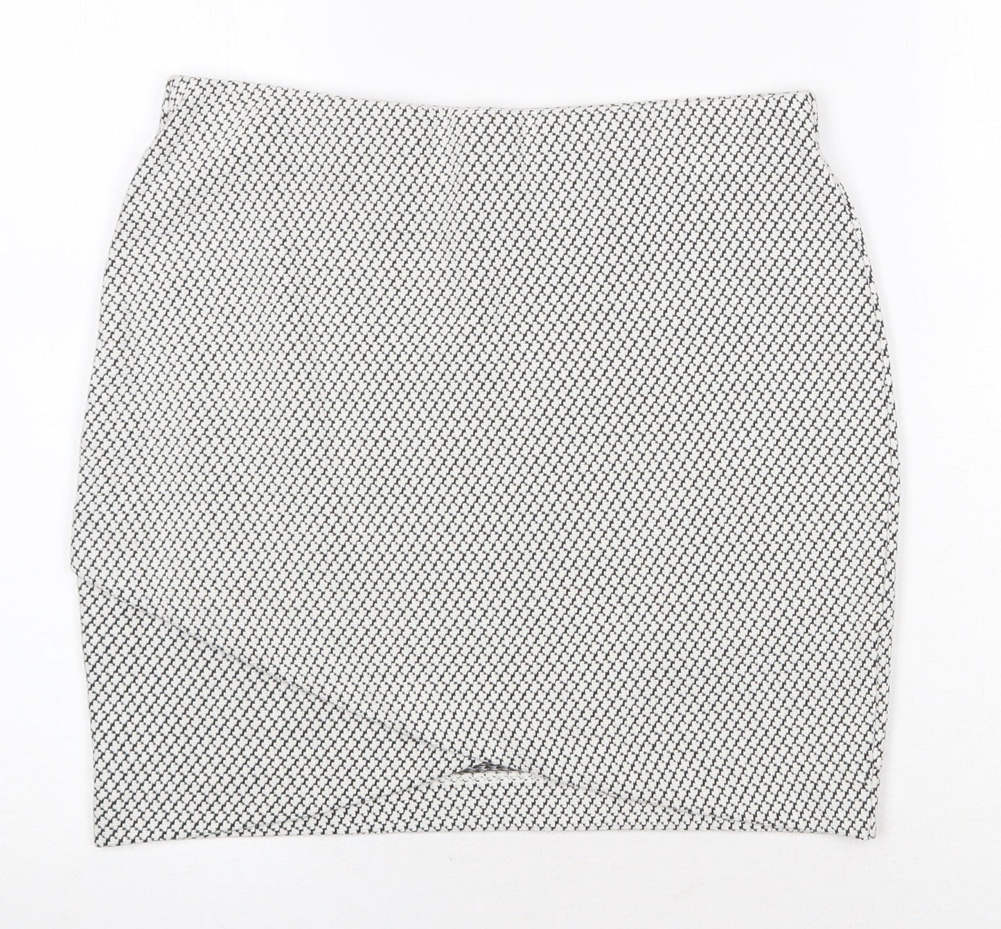 H&M Womens White Geometric Cotton Mini Skirt Size S