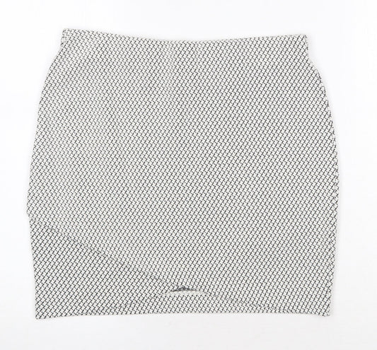 H&M Womens White Geometric Cotton Mini Skirt Size S