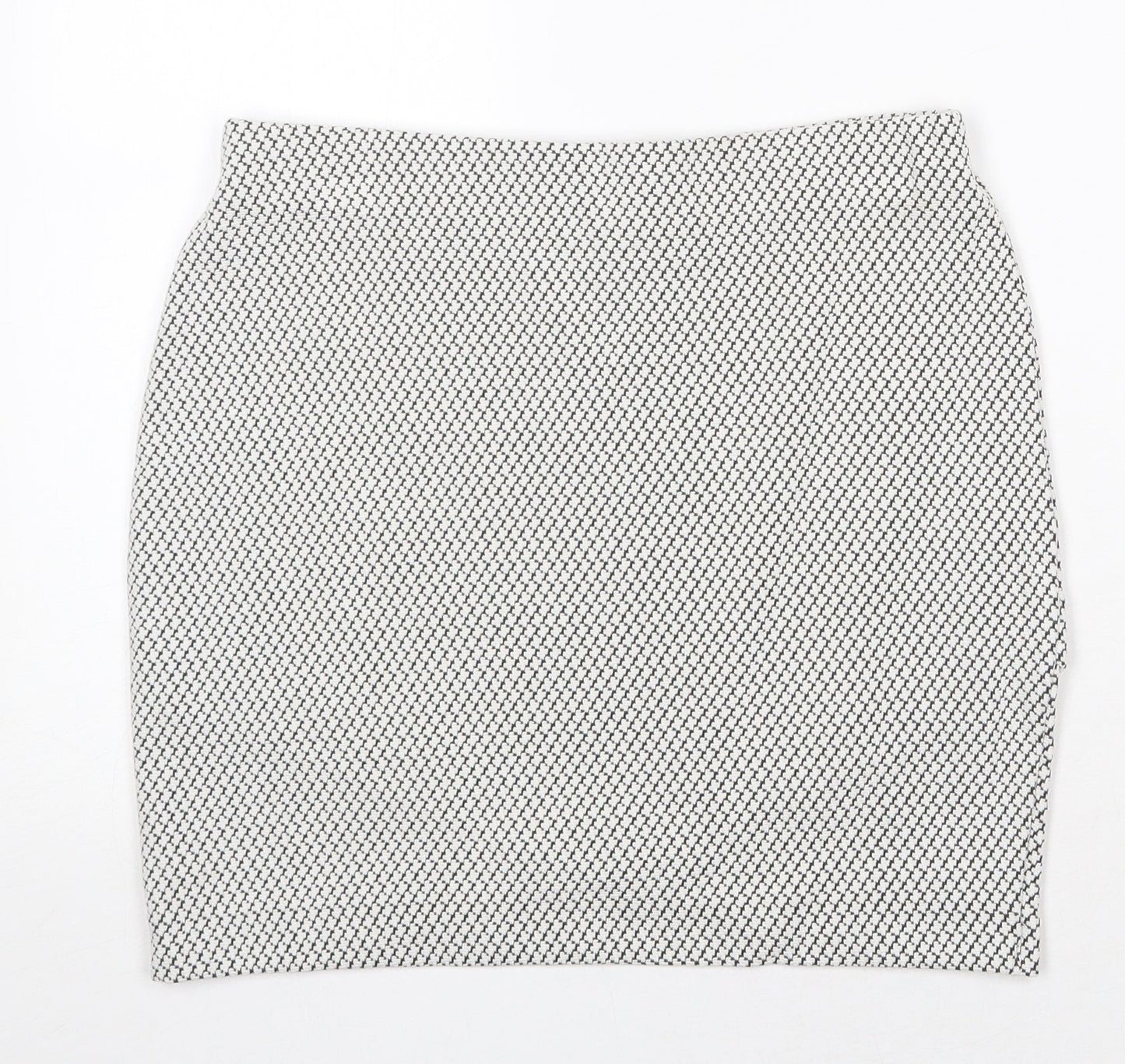 H&M Womens White Geometric Cotton Mini Skirt Size S