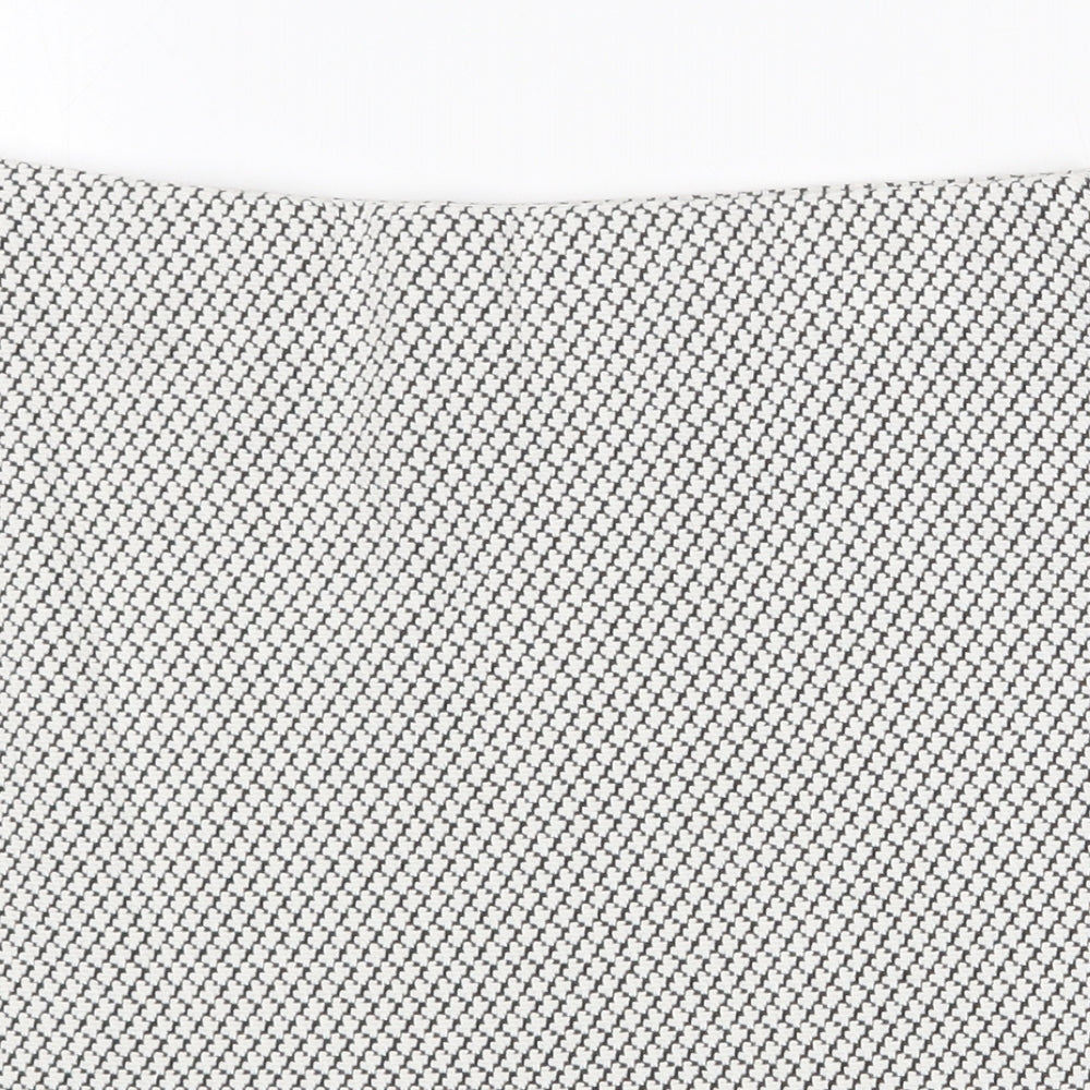 H&M Womens White Geometric Cotton Mini Skirt Size S