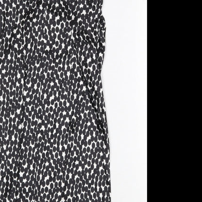NW Collections Womens Black Geometric Polyester Pencil Dress Size 6 V-Neck Pullover