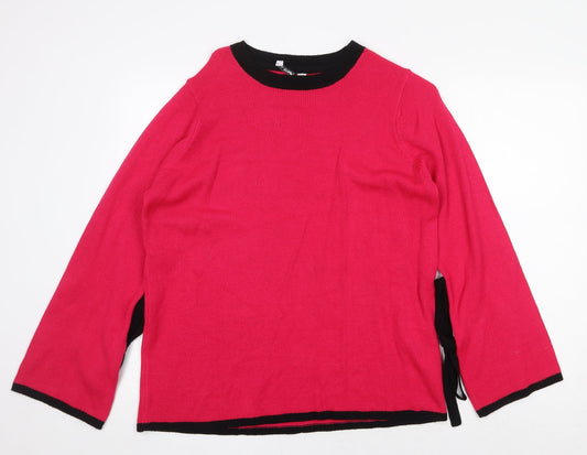 Capsule Womens Pink Round Neck Acrylic Pullover Jumper Size S