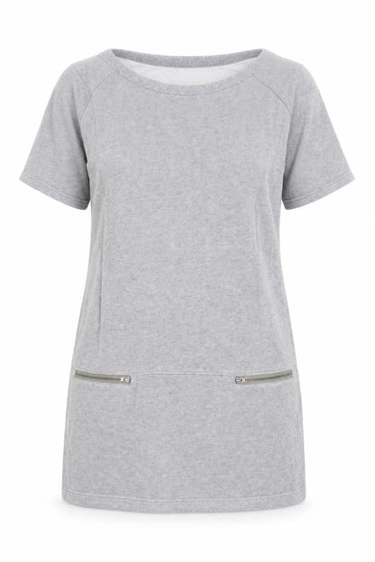 G.H. Bass & Co. Womens Grey 100% Cotton Shift Size M Boat Neck Pullover