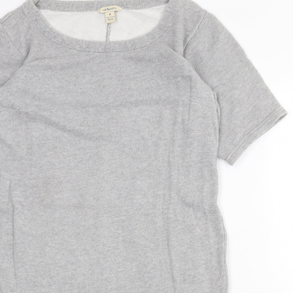 G.H. Bass & Co. Womens Grey 100% Cotton Shift Size M Boat Neck Pullover