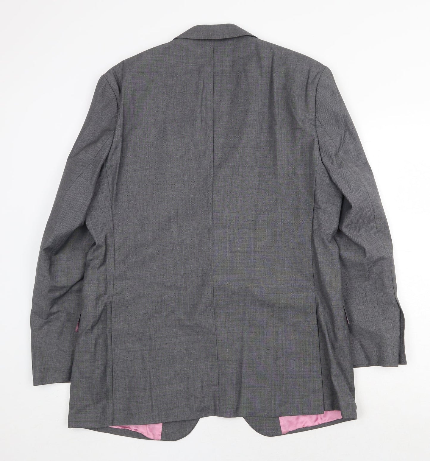 Aspen & Court Mens Grey Wool Jacket Suit Jacket Size 42 Regular