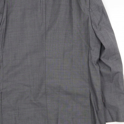 Aspen & Court Mens Grey Wool Jacket Suit Jacket Size 42 Regular