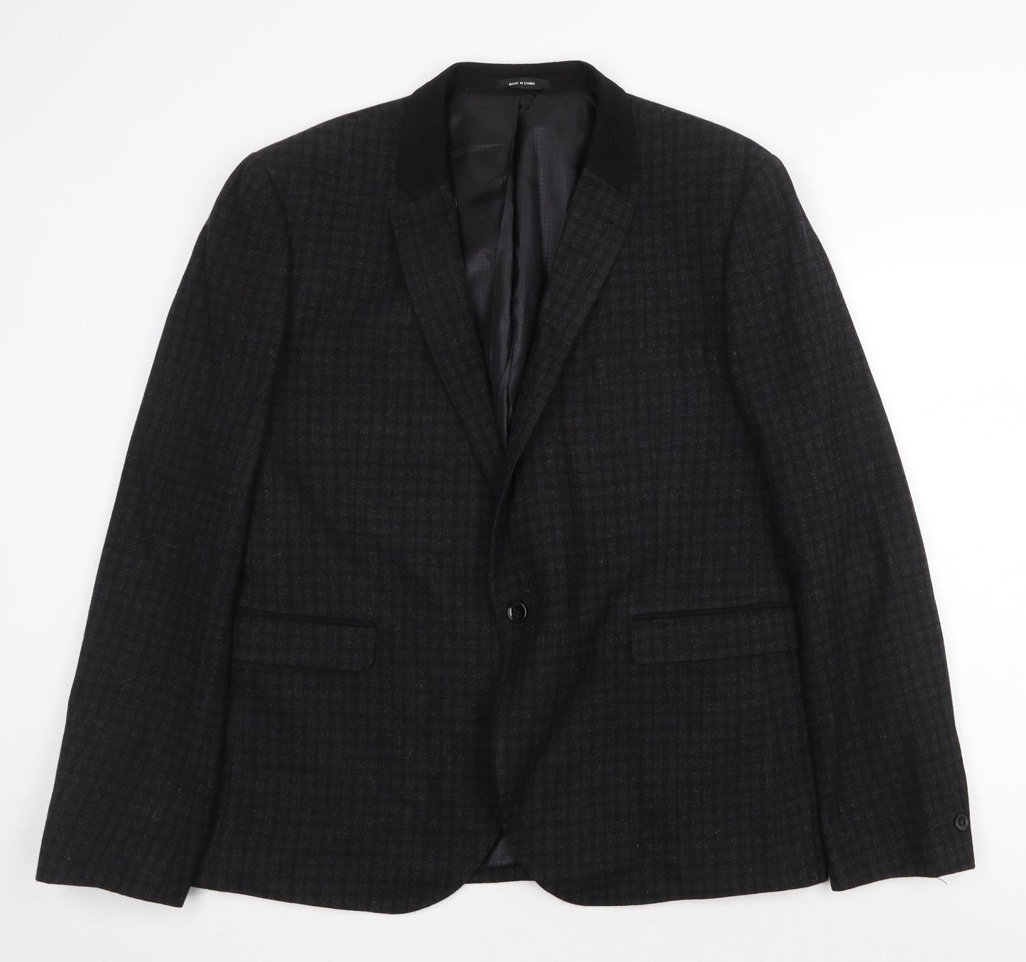 Mens UK Size 2XL Cedar Wood State Regular Black Suit Jacket