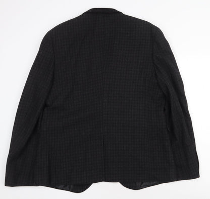 Mens UK Size 2XL Cedar Wood State Regular Black Suit Jacket