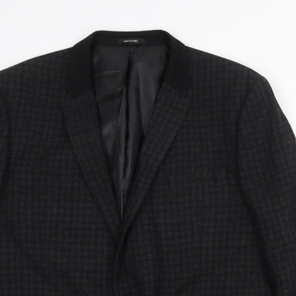 Mens UK Size 2XL Cedar Wood State Regular Black Suit Jacket