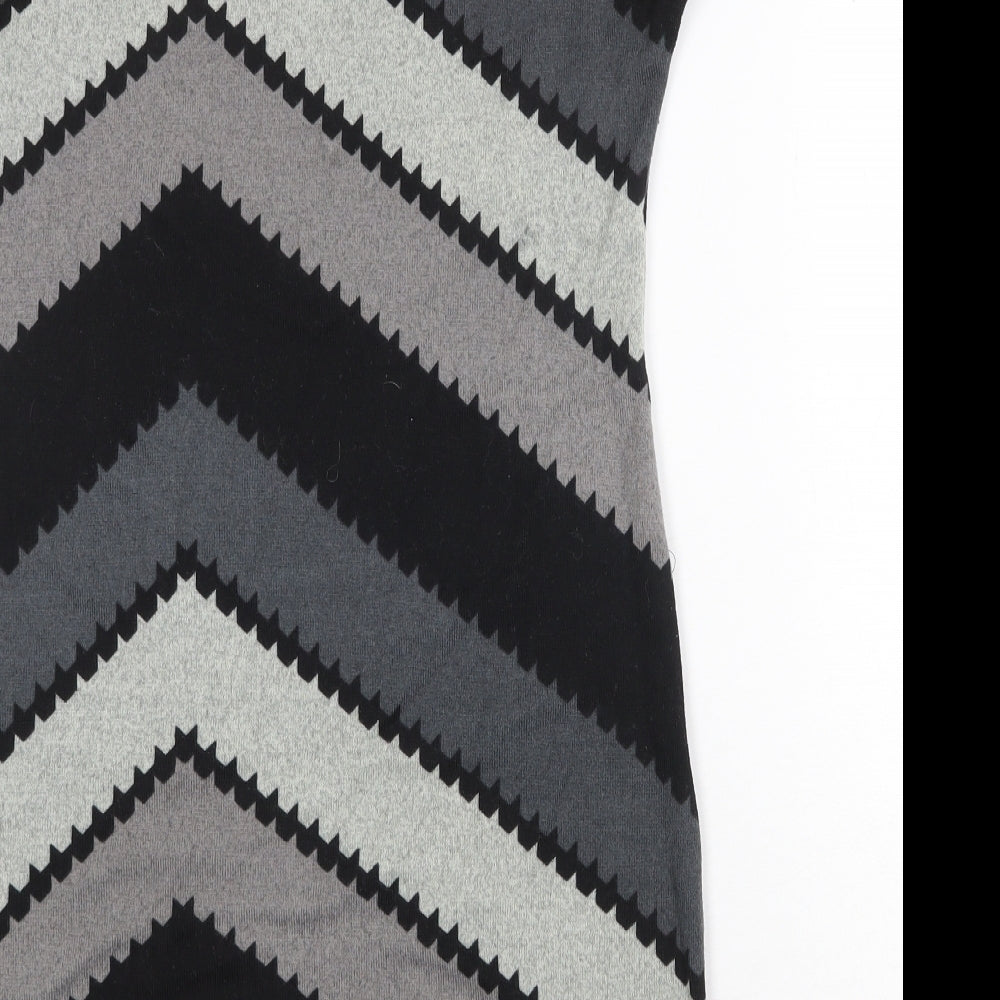 New York Laundry Womens Grey Geometric Polyester T-Shirt Dress Size S Boat Neck Pullover