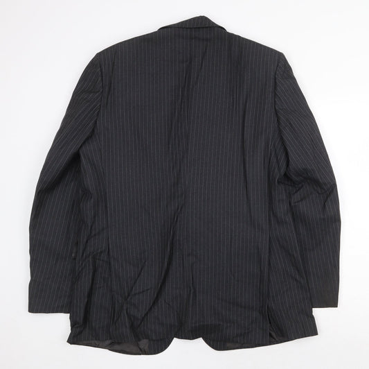 Burton Mens Grey Striped Wool Jacket Suit Jacket Size 38 Regular