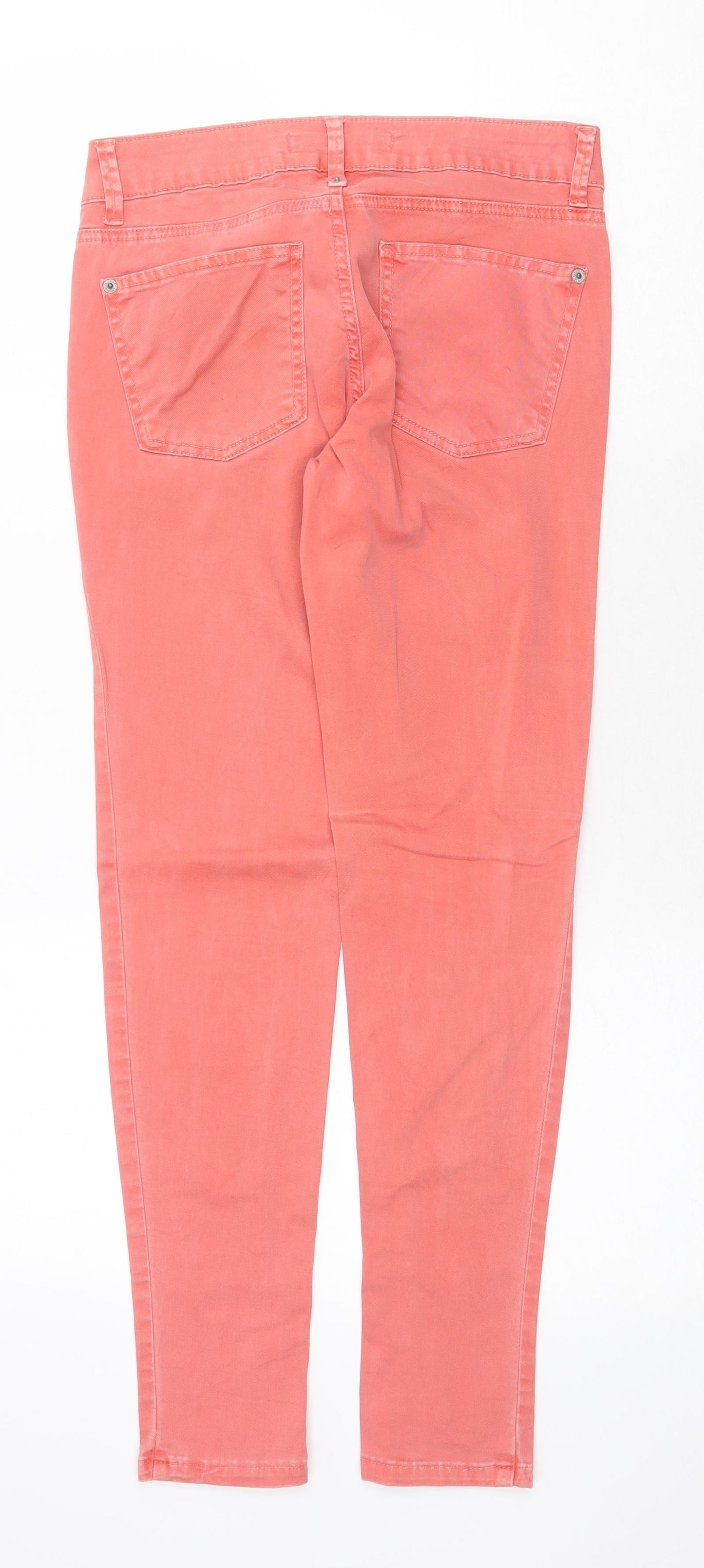 Zara Womens Pink Cotton Skinny Jeans Size 6 Regular Zip