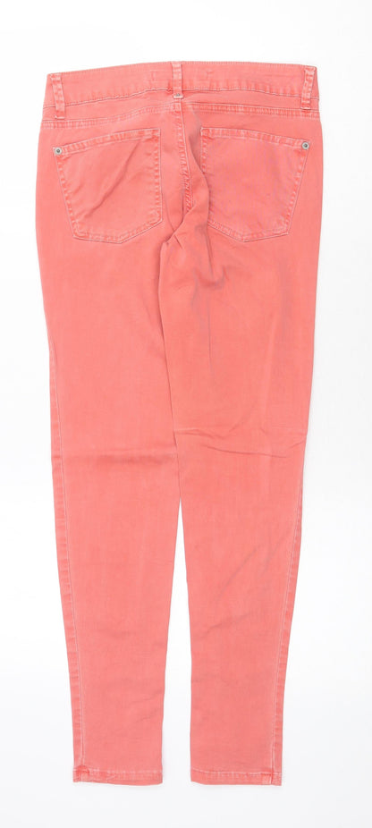 Zara Womens Pink Cotton Skinny Jeans Size 6 Regular Zip