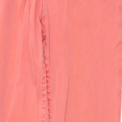 Zara Womens Pink Cotton Skinny Jeans Size 6 Regular Zip