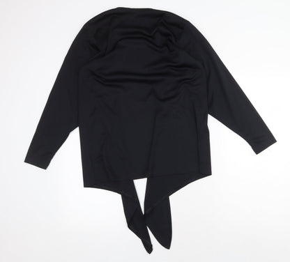 Mandy Marsh Womens Black Polyester Kimono Blouse Size 10 V-Neck